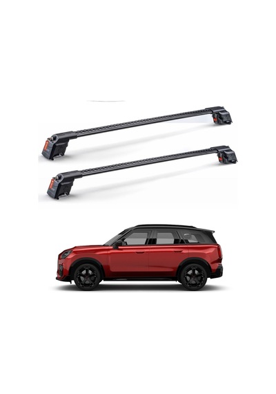 Mini Countryman 2024 - Sonrası Trx1 Thunder Carrier Kilitli Ara Atkı Taşıyıcı Tavan Barı Siyah