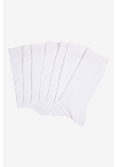 AC&Co / Altınyıldız Classics Erkek Beyaz Pamuklu 7'li Paket Esnek Soket Çorap