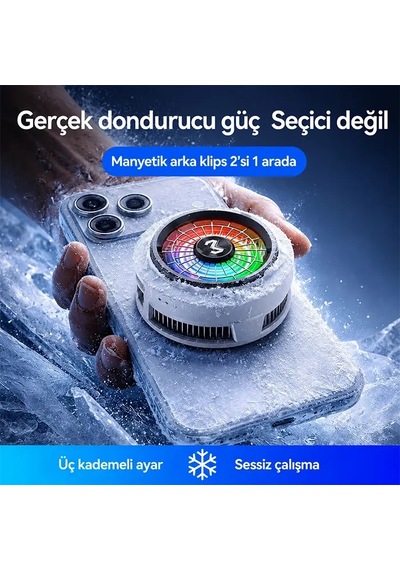 Memo Cx20 İos Android Soğutucu 20w Manyetik Rgb Telefon Soğutucu Anında Hızlı Soğutmasessiz Fan Soğ