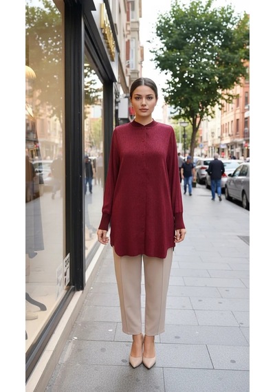 Invee İnvee Modal Kumaş Tunik 7254 Bordo