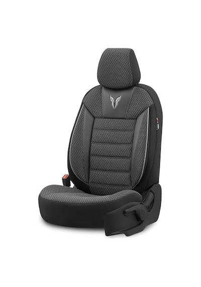 Ayrex Toro Design Ortopedik Ekstra Destekli Oto Koltuk Kılıfı Özel Pamuklu Kumaş Tam Set - Siyah-gri Diğer