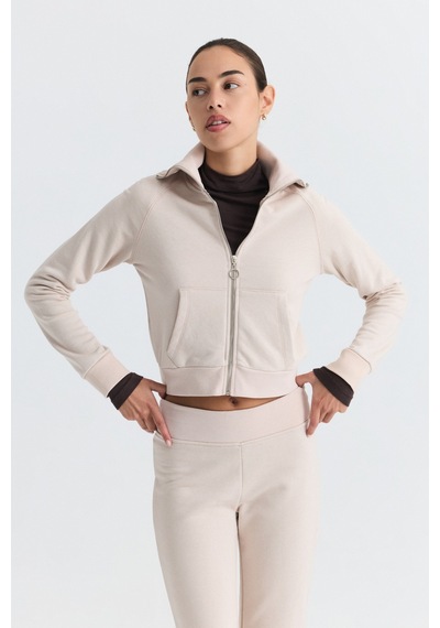 Antioch Fermuarlı Sweatshirt Ve Çan Paça Eşofman Takım Taş