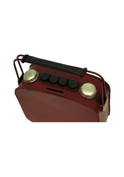 Dekoratif Metal Radyo Saatli Kumbara Vintage Biblo Hediyelik