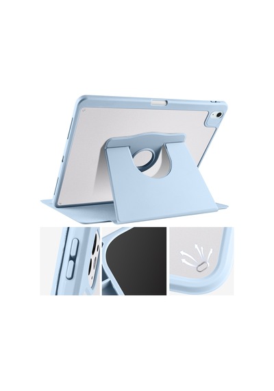 Apple Uyumlu iPad Air 11inç M2 2024 Kılıf Termik Kalem Bölmeli Dönebilen Standlı Kılıf Air 4./5.nesil