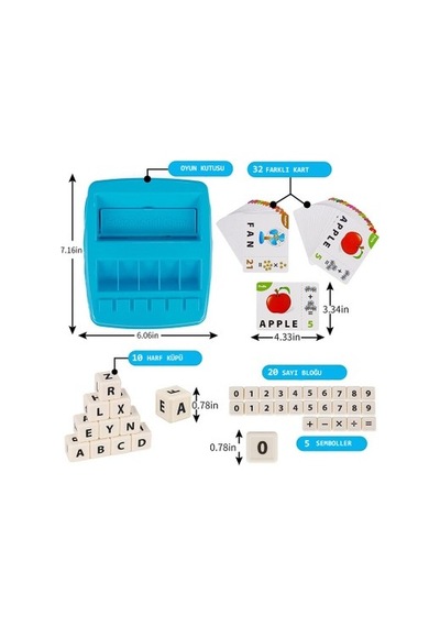 Eğitici Kelime Ve Matematik Oyun Seti, 32 Kart İle Eğlence