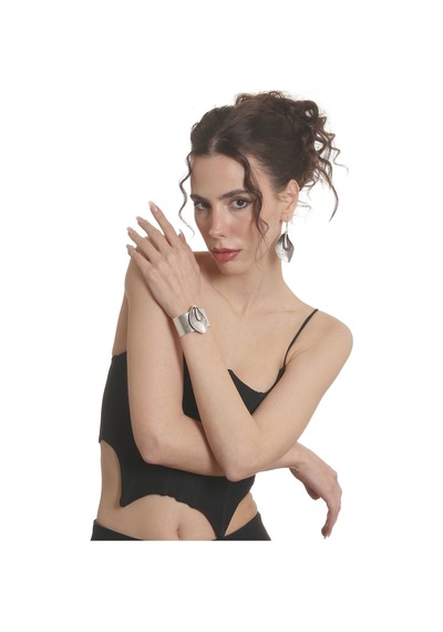 Labalaba Kadın Antik Gümüş Kaplama Antoryum Çiçeği Sallantılı Model Küpe &bileklik Set Gümüş