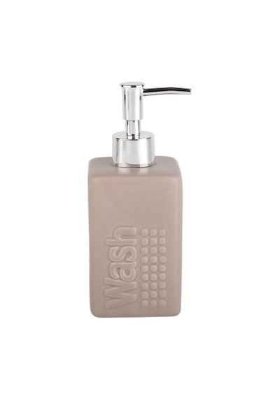 Seramik Sıvı Sabunluk Bej Modern 7x7x17cm 300ml Banyo Seti