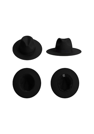 Tezzgelsin Unisex Siyah Fötr Şapka Siyah