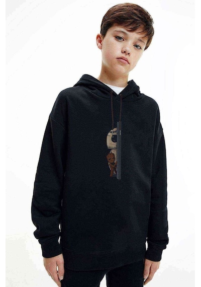 Tshirthane Baby Groot Robotic Baskılı Unisex Çocuk Kapüşonlu Siyah Sweat Siyah