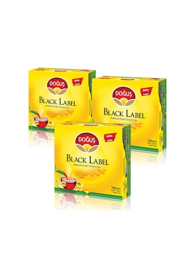 Doğuş Black Label Siyah Süzen Bardak Poşet Çay 3'lü 100 x 2 G