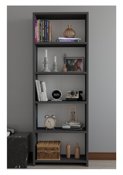 5 Raflı Kitaplık Dekoratif Çok Amaçlı Düzenleyici Raf 150 Cm Salon Çalışma Odası Raf Antrasit 5 Raflı Kitaplık Dekoratif Çok Amaçlı Düzenleyici Raf 150 Cm Salon Çalışma Odası Raf Antrasit