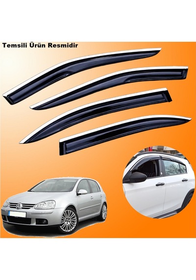 Vw Golf 5 Krom Cam Rüzgarlığı Abs Nikelajlı Krom Mügen Cam Rüzgarlığı 2004-2009 Arası 4 Parça