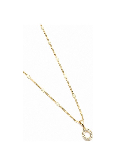 Xuping Gold Renkli, Zirkon Taşlı O Harfi Kolyesi - 45 Cm Anti-alerjik