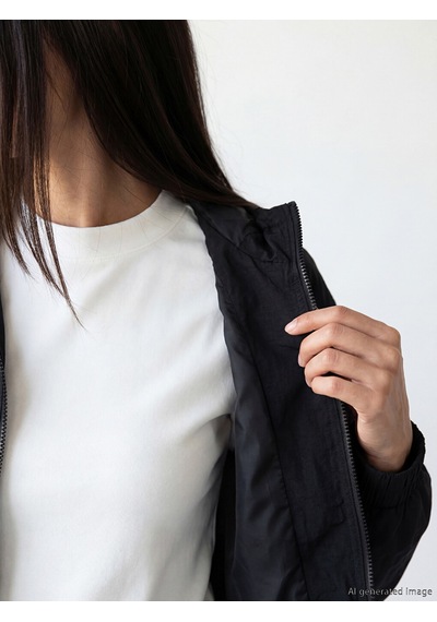 Lcw Everyday Siyah Kapüşonlu Oversize Kadın Yağmurluk