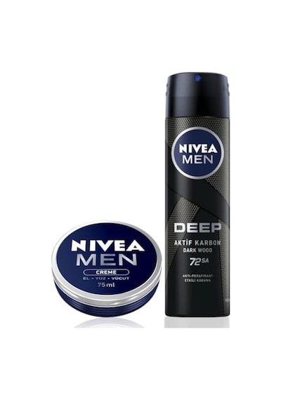 Men Erkek Sprey Deodorant Deep Dimension 150ml, 72 Saat Koruma Ve Erkek Bakım Kremi 75ml