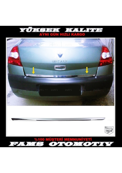 Renault Megane 2 Krom Bagaj Alt Çıta 2002-2009 P. Çelik Sedan