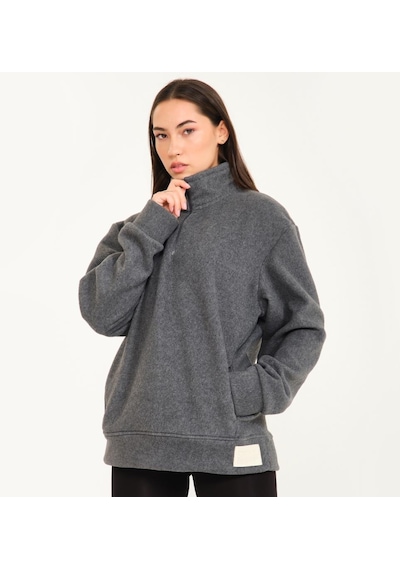 Nors Vanir Basic Yarım Fermuarlı Polar Sweatshirt Gri 001