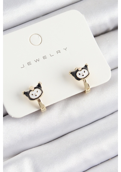 Pirinç Kuromi Model Gold Renk Çocuk Küpe Açık Gold