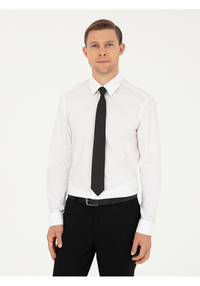 Cacharel Beyaz Slim Fit Pamuk Karışımlı Klasik Gömlek 15841036