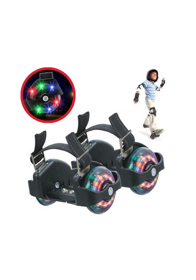 Busso-yx-sg-04-60 Kg Taşıma Kapasiteli 2 Tekerlekli Işıklı Topuk Pateni Siyah