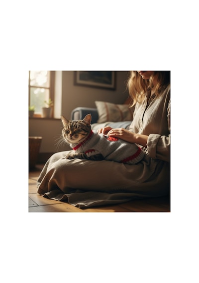 Kedi Ve Köpek İçin Uğur Böcekli Gri Kazak