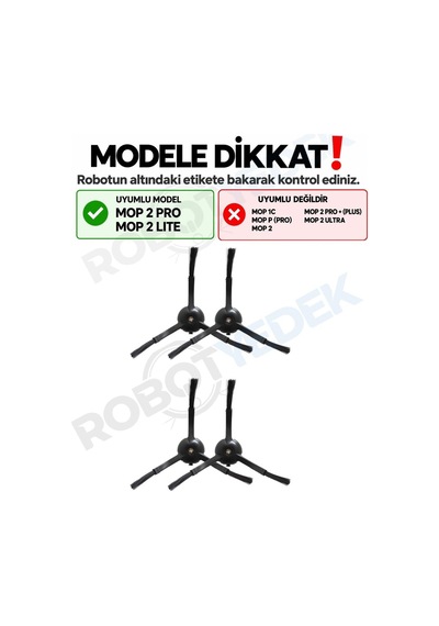 Mop 2 Pro Siyah Mjst1shw Uyumlu Yedek Yan Fırça-4 Parça Sku: Zeusb0bwv9cj9k