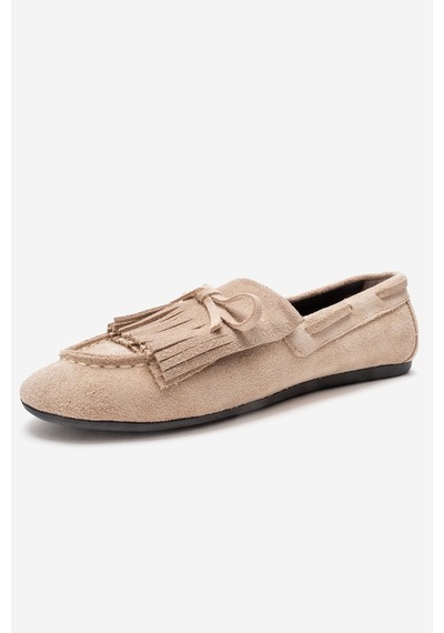 Luvishoes Axelı Bej Süet Hakiki Deri Fiyonklu Saçaklı Kadın Loafer Ayakkabı Bej Luvishoes Axelı Bej Süet Hakiki Deri Fiyonklu Saçaklı Kadın Loafer Ayakkabı Bej