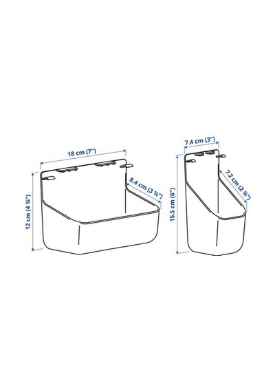 Ikea Vısslaån Askılı Düzenleyici, Gri, 2'li Set