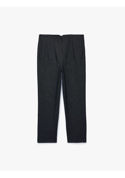 Koton Slim Fit Düz Kısa Paça Cigarette Pantolon Lacivert 7wak40037uw