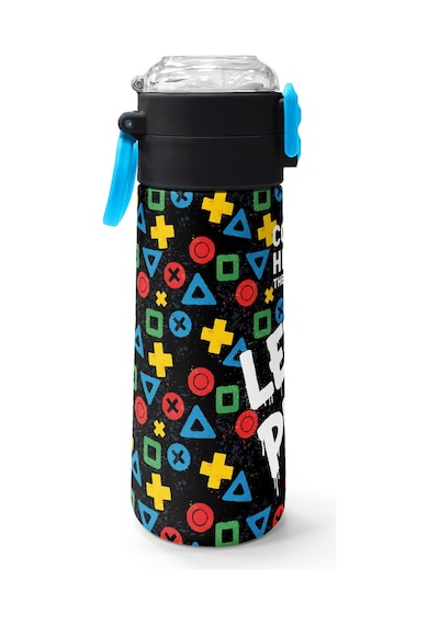 Coral High Kids Siyah Lets Play Desenli Pipetli Ve Direkt İçim Çelik Termos 500 Ml 38114 Siyah