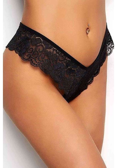 Kadın Siyah Dantelli Seksi Külot H110380