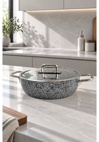 Zest Peakstone Basık Tencere 26 Cm Gri