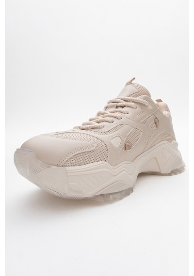 Luvishoes Luvi Shoes Lecce Bej Cilt Kadın Spor Ayakkabı Bej