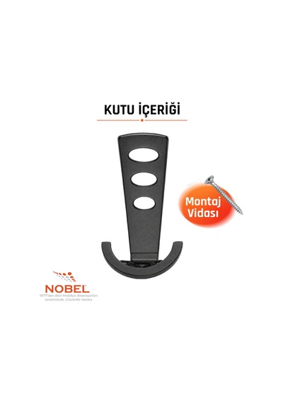 Bemol Lüks Portmanto Askı, Metal, Vestiyer Askı, 185 Gr, Dolap Askılık, Duvar Askılığı, Mat Siyah Vidalı