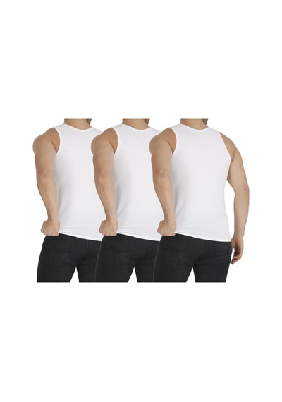Erkek Beyaz Penye Modal Classic Atlet 3'lü Paket 001