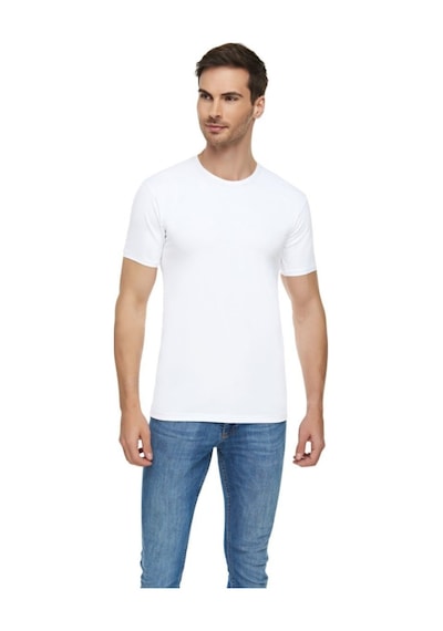 Tutku Elit Erkek 3'lü Beyaz Regular Fit Likralı Tshirt Diğer