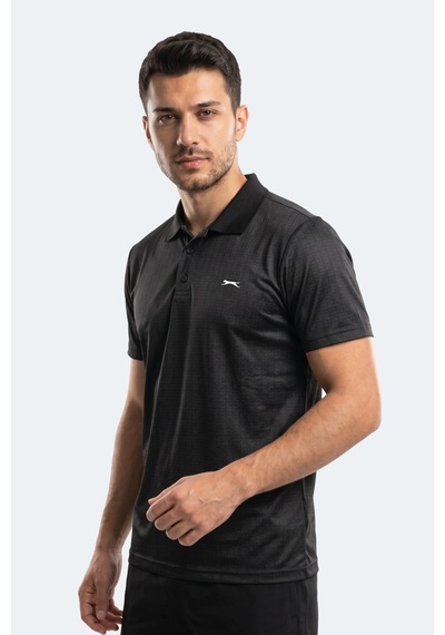 Slazenger Robles Erkek Polo Yaka Siyah Tişört