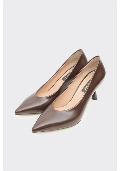 Derinet Klasik Topuklu Kadın Stiletto Kahve Kahve