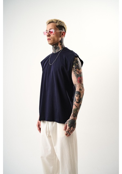 Respire Erkek Basic Tank Top Atlet İndigo