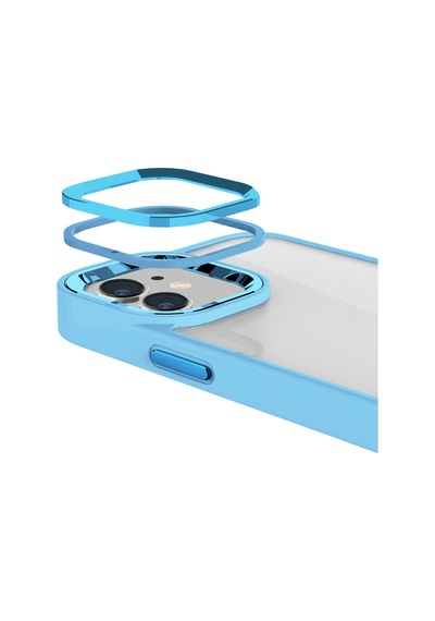 Buff Apple Uyumlu iPhone 11 New Air Bumper Kılıf Açık Mavi