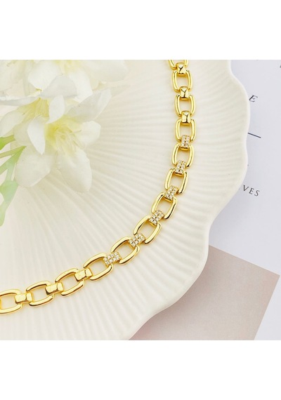 Kuyumcu Model Kare Kesim Kadın Künye Bileklik Kararmaz Xuping 14 Ayar Gold