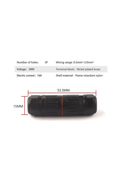 Ip68 3 Pin Dış Ortam Ara Ek Konnektör Waterproof Ip3