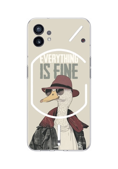 Nothing Phone 1 Uyumlu Everything İs Fine Baskılı Silikon Kılıf Renkli