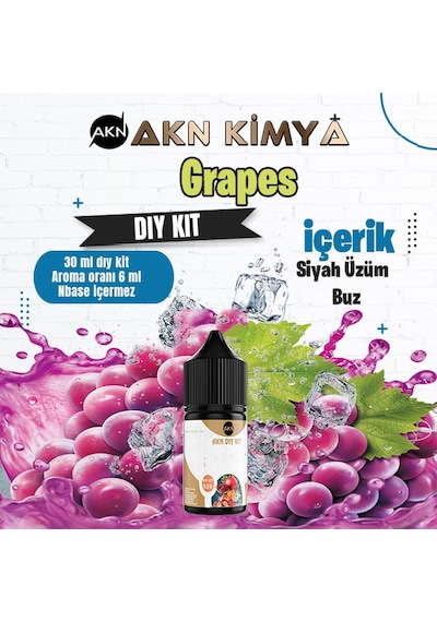 Grapes Dıy Kit Siyah Üzüm Buz Gıda Aroması %20 Oranda Aroma İçerir Hazır Değildir 30 Ml