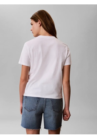 Calvin Klein Ss Classıc Handwrıtı, Yaf Beyaz Kadın T-shirt