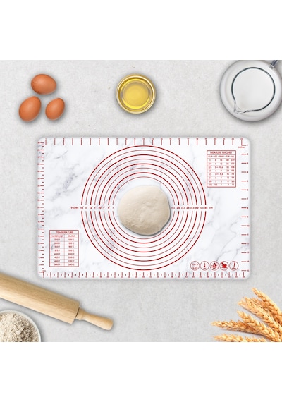 Klasik Mermer Görünümlü Cam Hamur Açma Matı 40cm X 60cm