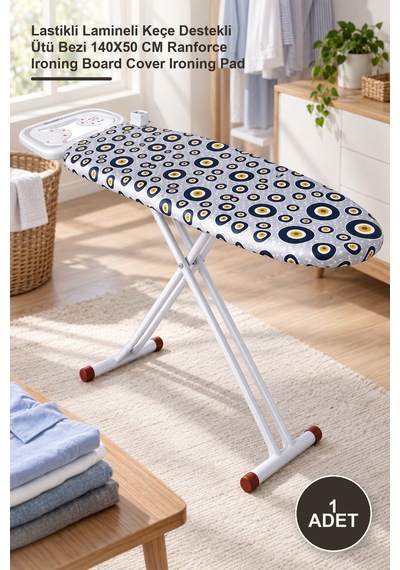 1 Adet Ranforce Keçe Ütü Masası Bezi Lastikli Lamineli Keçe Destekli Ütü Bezi 140x50 Cm Ranforce Ironing Board Cover Ironing Pad Diğer