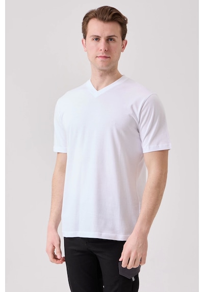Galanthus V Yaka T-shirt - Nefes Alabilir, Rahat Ve Sade Tasarım Beyaz