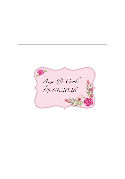 Köşeleri Dal Ve Yaprak Motifli Kare Mühür Kına Nişan Düğün 3x3 Cm Özel Etiket / 50 Adet Sticker Beyaz