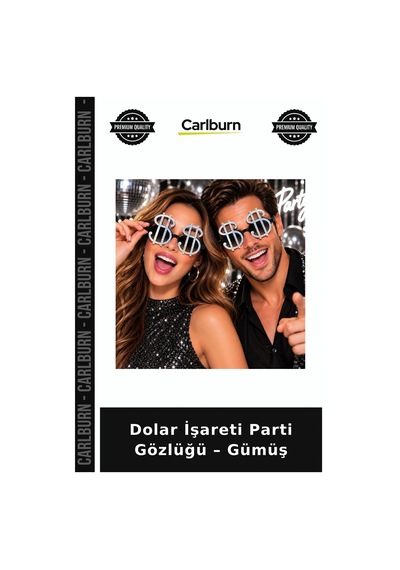 Dolar İşareti Parti Gözlüğü Gümüş Fotoğraf Çekimi Konsept Ürün "